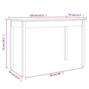 vidaXL Tavolo da Pranzo Marrone Cera 110x55x75 cm Legno Massello Pino