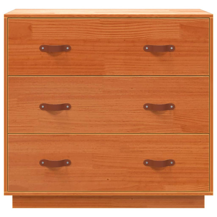 Credenza Marrone Cera 80x40x75 cm in Legno Massello di Pino 844471