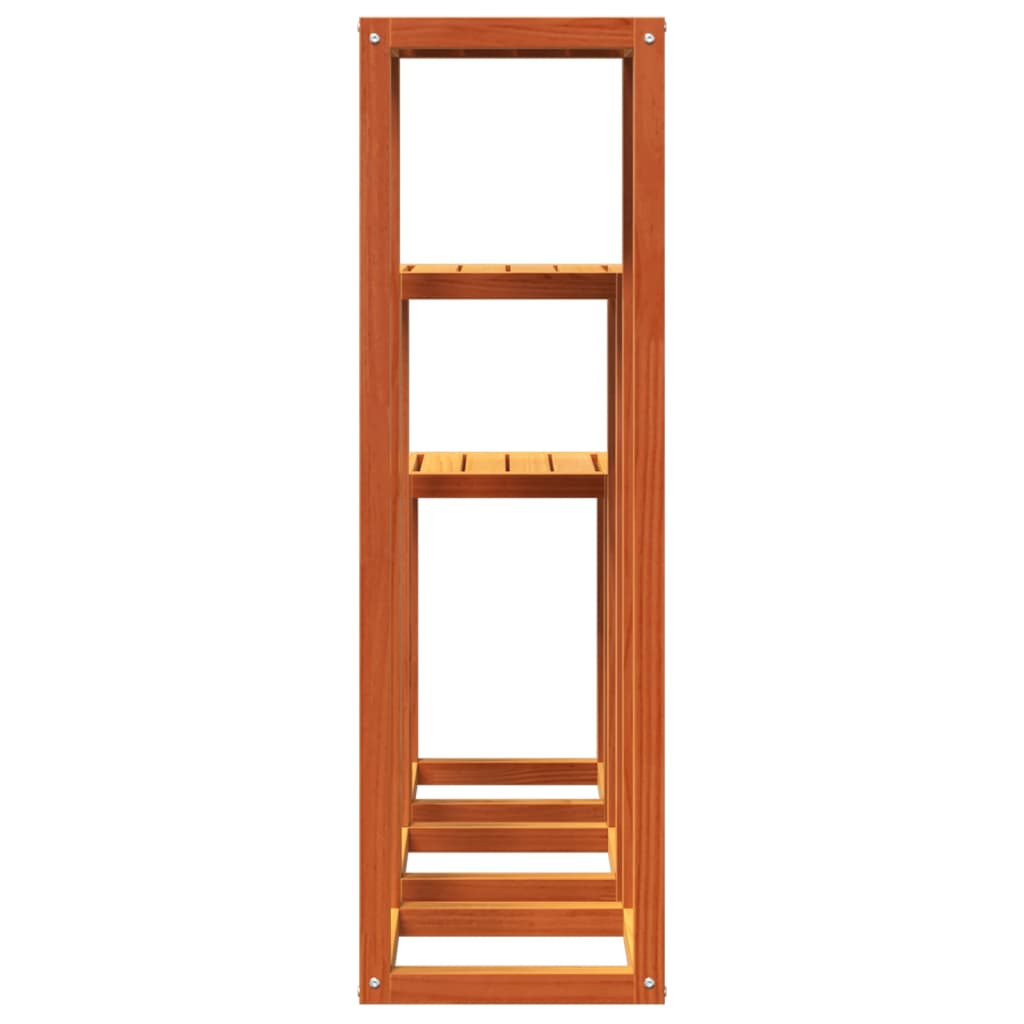 Supporti per Piante 3 pz Marrone Cera in Legno Massello di Pino