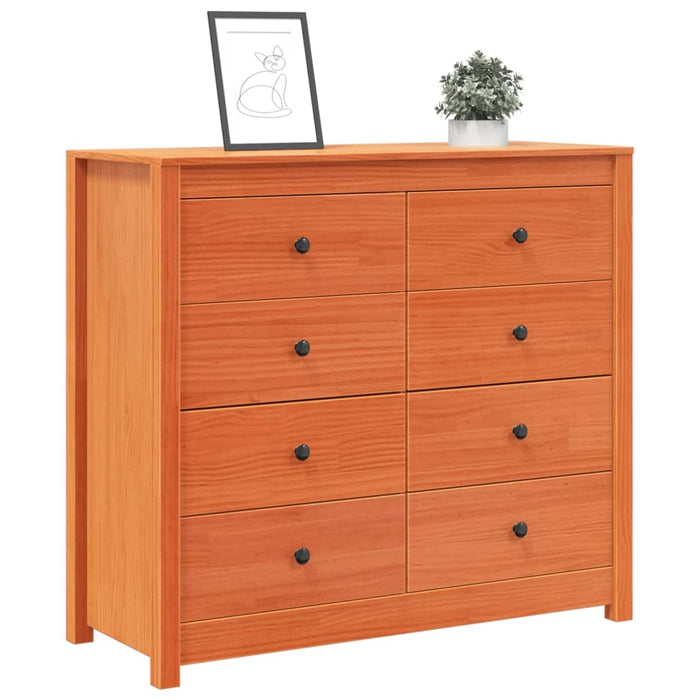 Armadietto Marrone Cera 100x40x90 cm in Legno Massello di Pino 844495