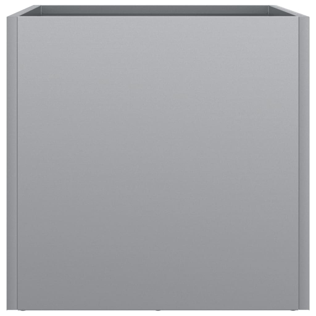 Vaso per fioriera aiuola rialzata piante fiori giardino terrazze set da 2 argento 32 x 30 x 29 cm acciaio zincato argento 02_0039009