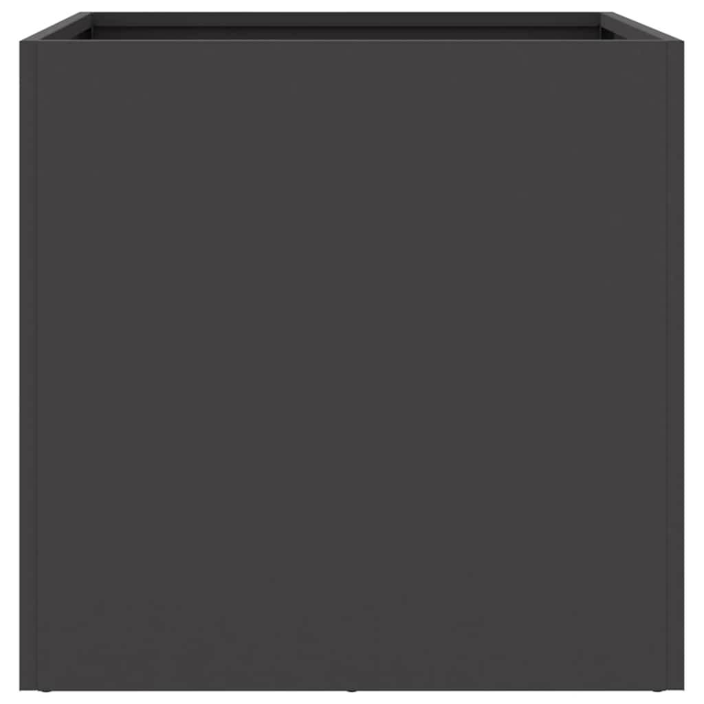 Fioriera-Vaso da Esterno-Contenitore per Piante Nera 42x40x39 cm in Acciaio