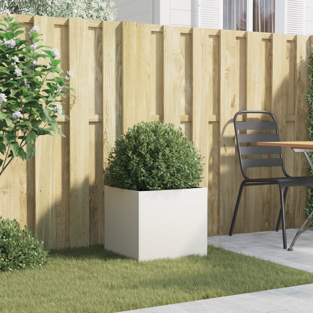 Fioriera-Vaso-Contenitore per Piante Bianca 42x40x39 cm in Acciaio