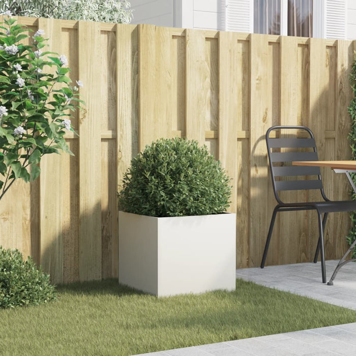 Fioriera-Vaso-Contenitore per Piante Bianca 42x40x39 cm in Acciaio