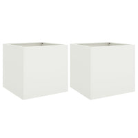 Fioriere 2 pz Bianche 42x40x39 cm in Acciaio 841550