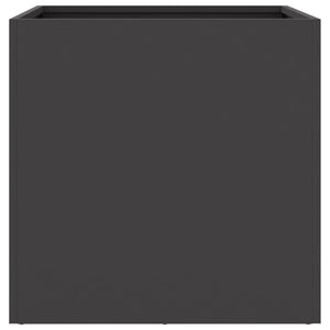 Fioriera rialzata vassoio piante fiori terrazza giardino 49 x 47 x 46 cm acciaio nero 02_0037622