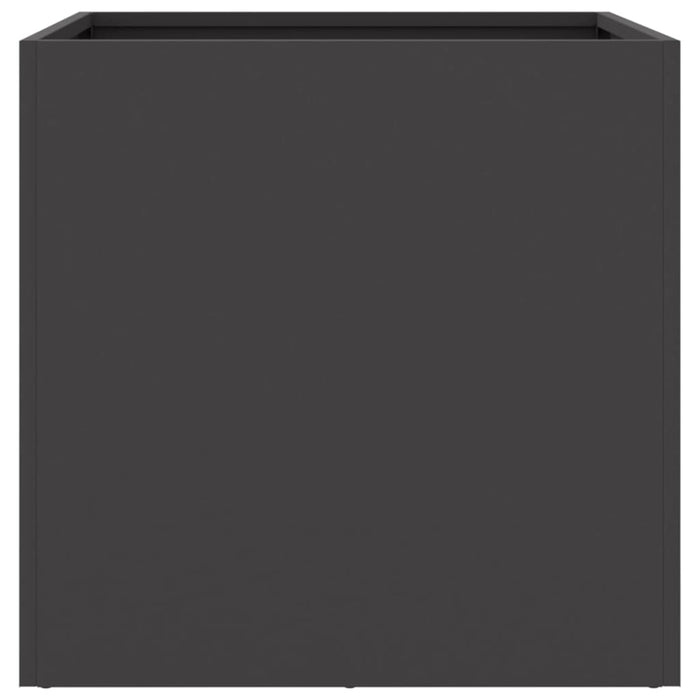 Fioriera rialzata vassoio piante fiori terrazza giardino 49 x 47 x 46 cm acciaio nero 02_0037622