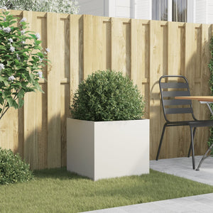 Fioriera-Vaso-Contenitore per Piante Bianca 49x47x46 cm in Acciaio