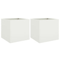 Fioriere 2 pz Bianche 49x47x46 cm in Acciaio