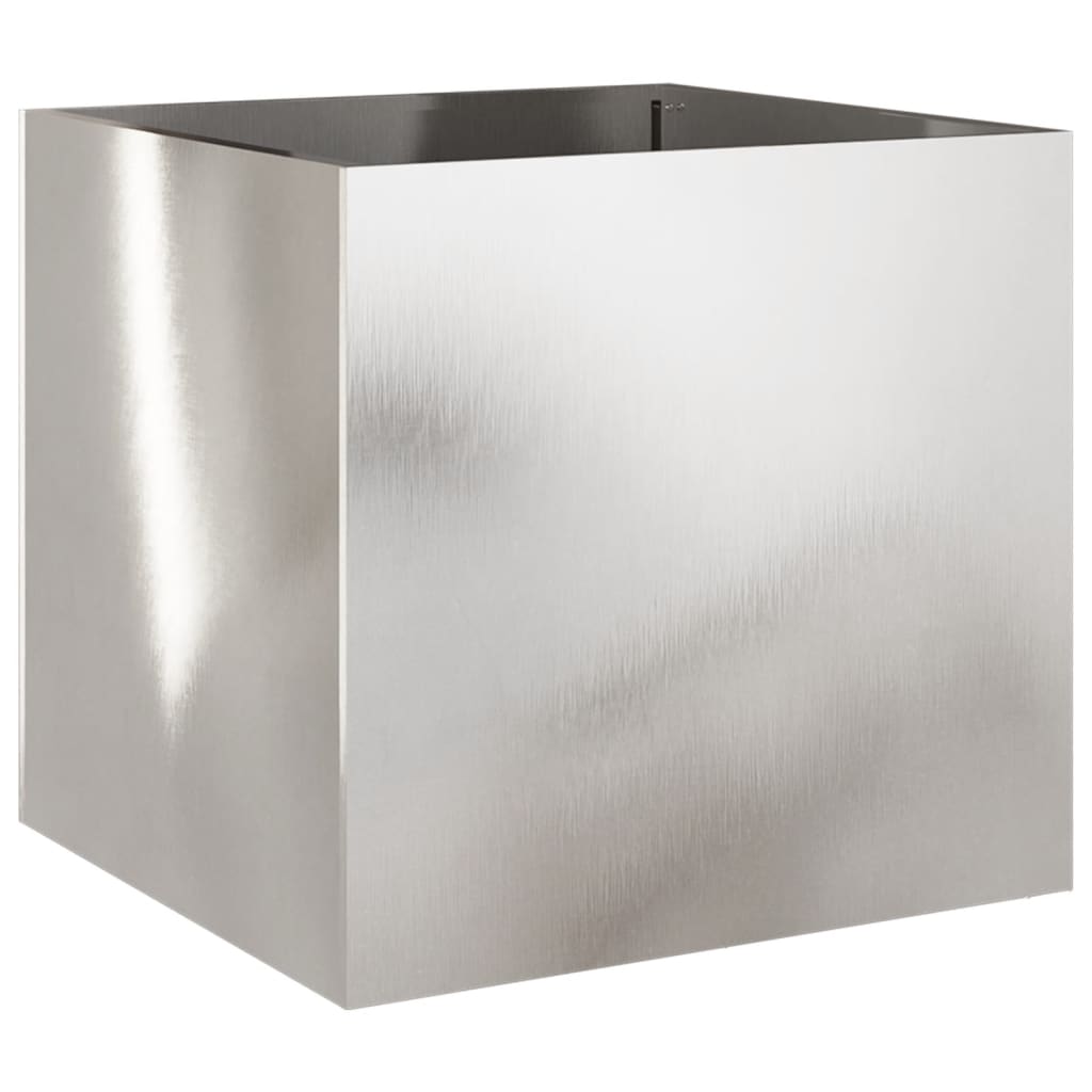 Fioriera-Vaso-Contenitore per Piante Argento 49x47x46 cm in Acciaio Inox