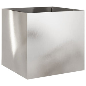 Fioriera-Vaso-Contenitore per Piante Argento 49x47x46 cm in Acciaio Inox