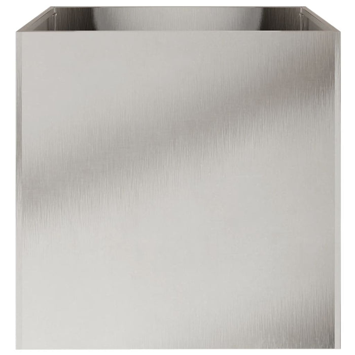 Fioriera-Vaso-Contenitore per Piante Argento 49x47x46 cm in Acciaio Inox