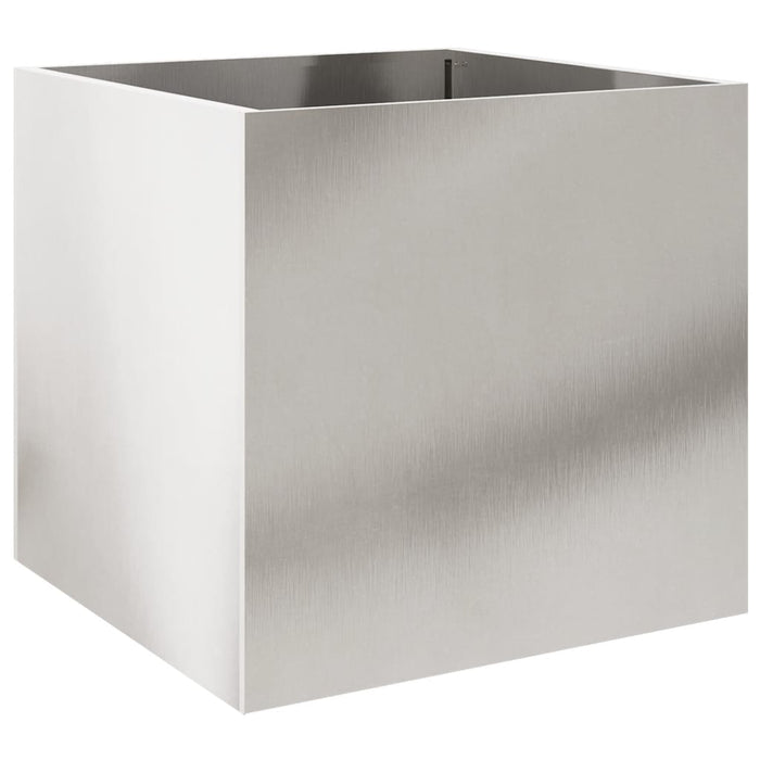 Fioriera-Vaso-Contenitore per Piante Argento 49x47x46 cm in Acciaio Inox