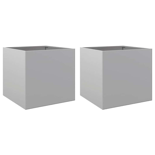 Fioriere 2pz Argento 49x47x46 cm in Acciaio Zincatocod mxl 112194