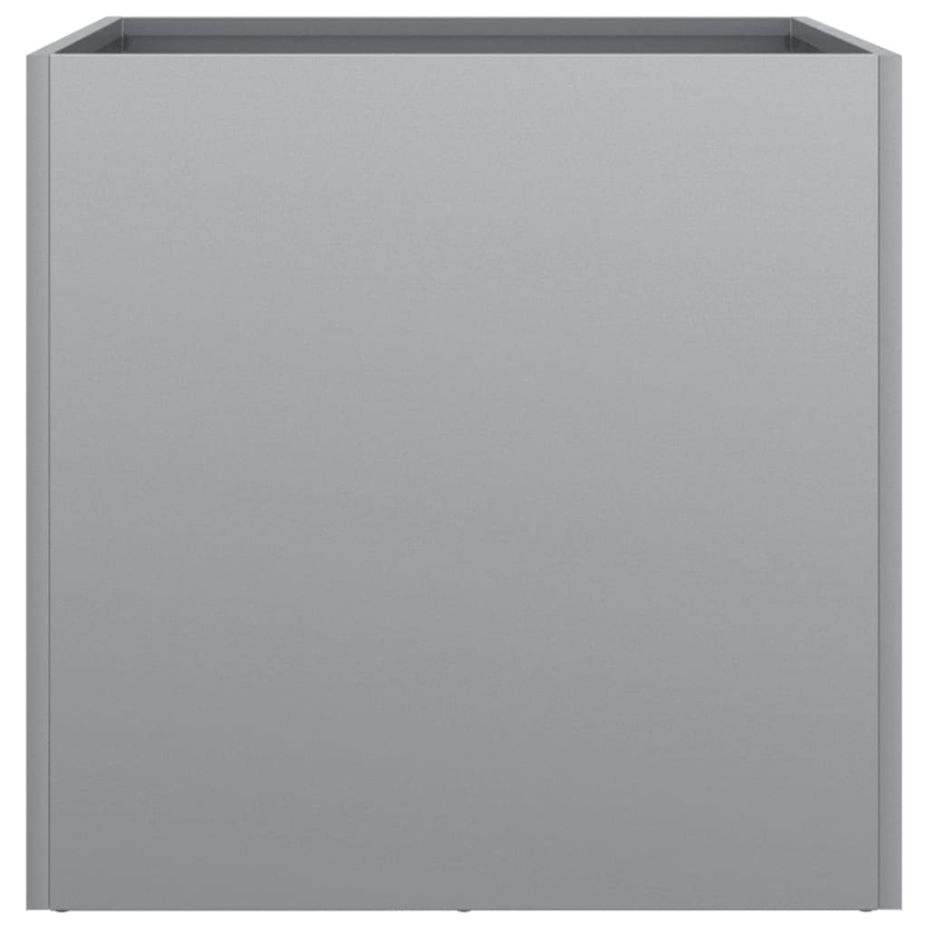 Vaso per fioriera aiuola rialzata piante fiori giardino terrazze set da 2 argento 49 x 47 x 46 cm acciaio zincato argento 02_0039013