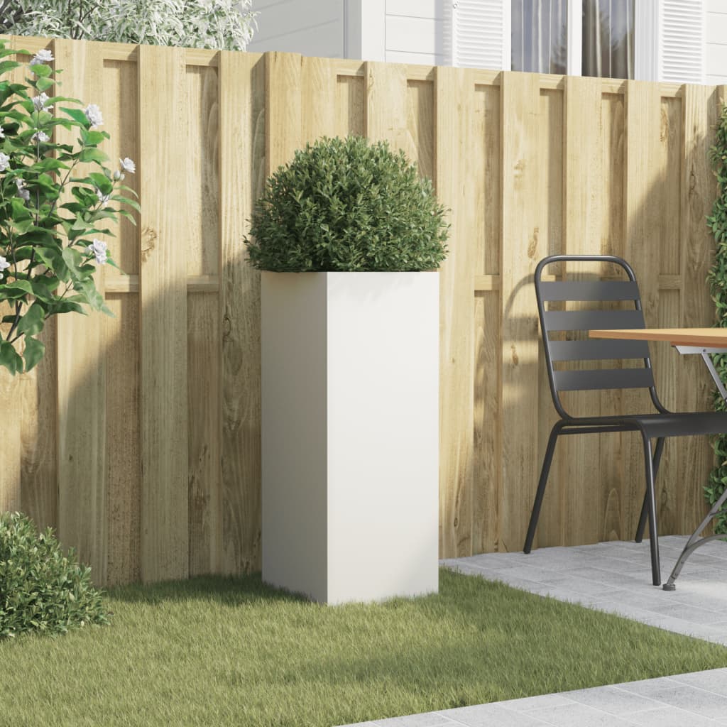 Fioriera Bianca 32x27,5x75 cm in Acciaio Laminato a Freddocod mxl 112195