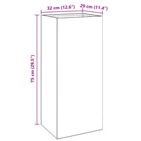 Vassoio per fioriera aiuola rialzata piante fiori terrazza giardino argento 32 x 29 x 75 cm acciaio zincato argento 02_0038062