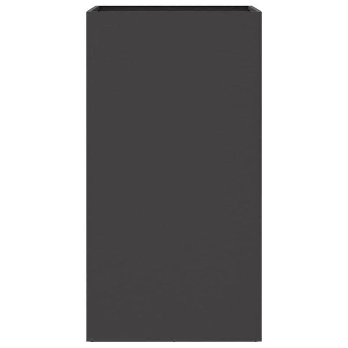 Fioriera-Vaso da Esterno-Contenitore per Piante Nera 42x38x75 cm in Acciaio