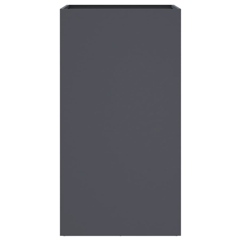 Fioriera-Vaso-Contenitore per Piante Antracite 42x38x75 cm in Acciaio