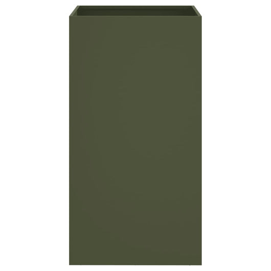 Vassoio per fioriera aiuola rialzata piante fiori terrazzo giardino olivo 42 x 38 x 75 cm verde acciaio 02_0038698