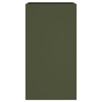 Fioriera-Vaso-Contenitore per Piante Verde Oliva 42x38x75 cm in Acciaio