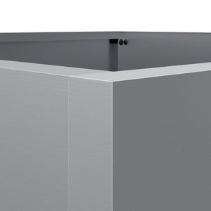 Vassoio per fioriera aiuola rialzata piante fiori terrazza giardino argento 42 x 38 x 75 cm acciaio zincato Argento 02_0038066