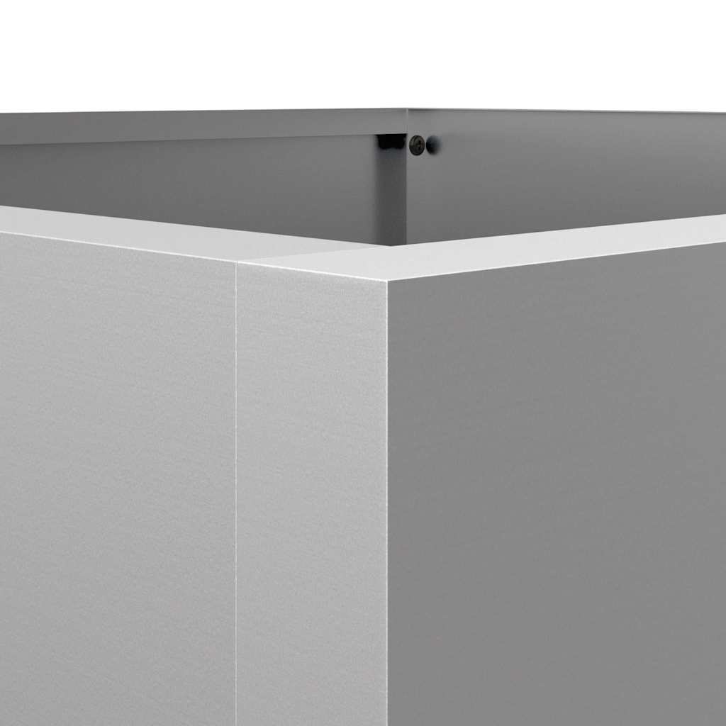 Fioriera-Vaso-Contenitore per Piante Argento 42x38x75 cm in Acciaio Zincato