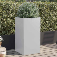 Fioriera-Vaso-Contenitore per Piante Argento 42x38x75 cm in Acciaio Zincato