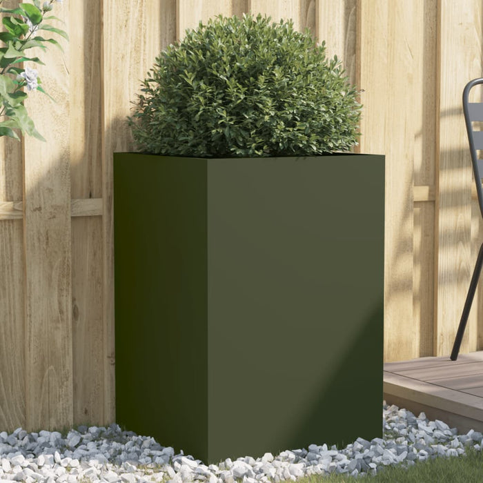 Fioriera Verde Oliva 52x48x75 cm in Acciaio Laminato a Freddo 841586