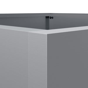 Vassoio per fioriera aiuola rialzata piante fiori terrazza giardino argento 52 x 48 x 75 cm acciaio zincato argento 02_0038072