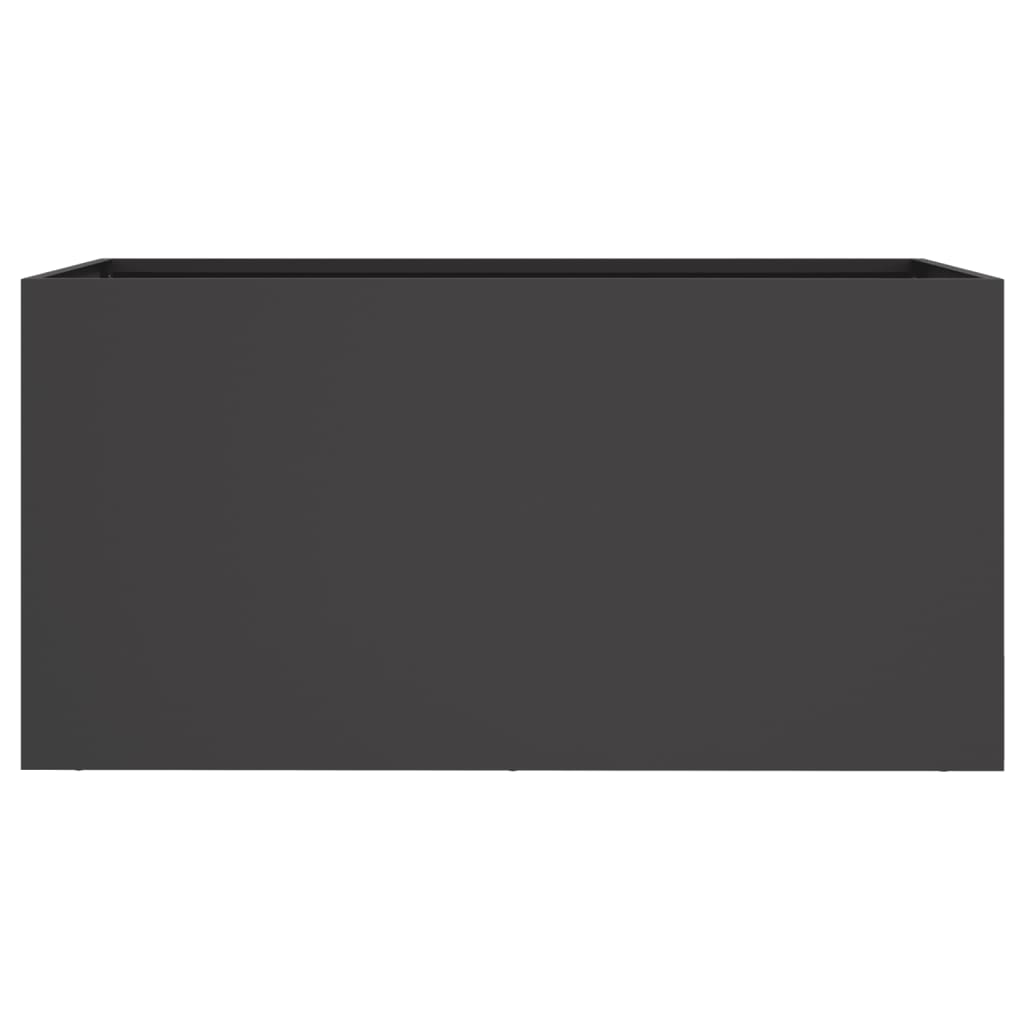 Fioriera-Vaso da Esterno-Contenitore per Piante Nera 52x48x75 cm in Acciaio 595671