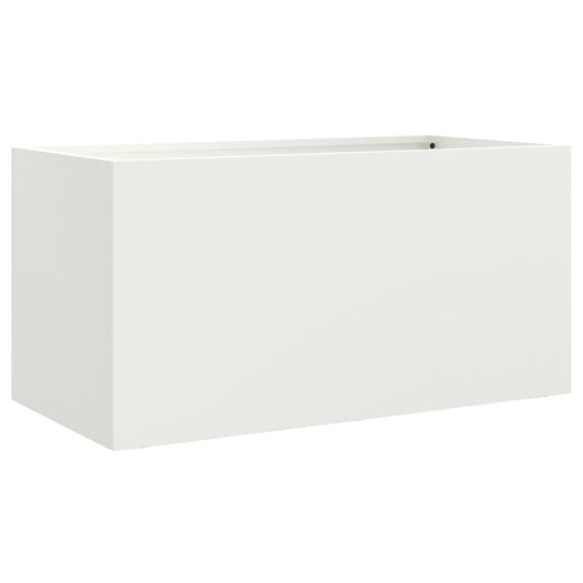 Vassoio per fioriera aiuola rialzata piante fiori terrazza giardino 62 x 30 x 29 cm acciaio bianco 02_0037738