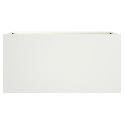 Vassoio per fioriera aiuola rialzata piante fiori terrazza giardino 62 x 30 x 29 cm acciaio bianco 02_0037738