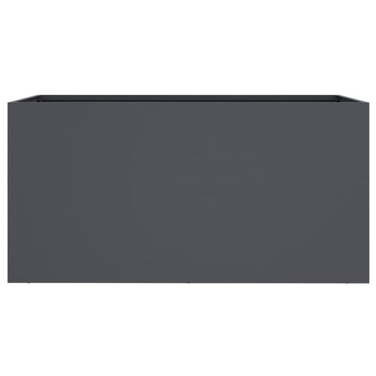 Fioriera aiuola rialzata vassoio piante fiori terrazza giardino 62 x 30 x 29 cm acciaio antracite 02_0037737