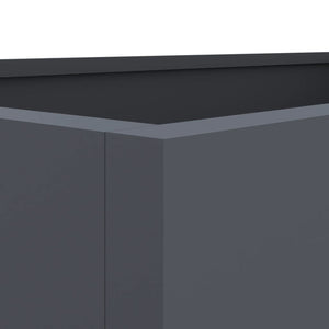 Fioriera-Vaso-Contenitore per Piante Antracite 62x30x29 cm in Acciaio 171482