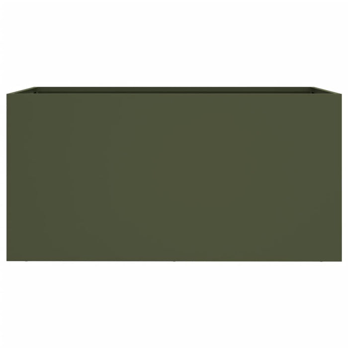 Fioriera-Vaso-Contenitore per Piante Verde Oliva 62x30x29 cm in Acciaio 145010