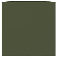 Fioriera-Vaso-Contenitore per Piante Verde Oliva 62x30x29 cm in Acciaio 145010