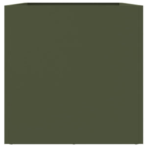 Fioriera-Vaso-Contenitore per Piante Verde Oliva 62x30x29 cm in Acciaio 145010