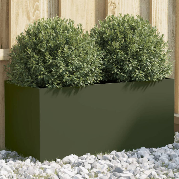 Fioriera Verde Oliva 62x30x29 cm in Acciaio 841592