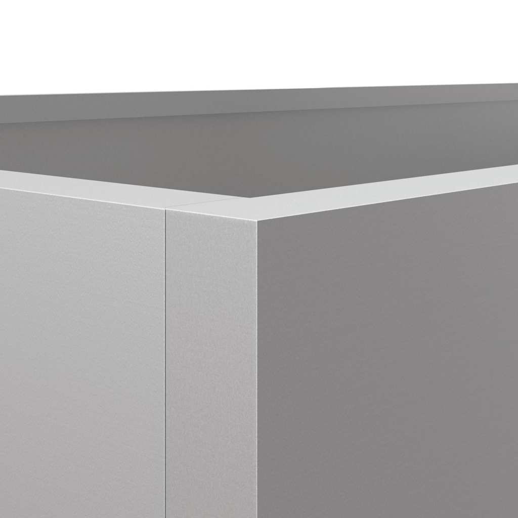 Fioriera-Vaso-Contenitore per Piante Argento 62x30x29 cm in Acciaio Zincato