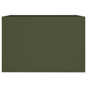 Fioriera-Vaso-Contenitore per Piante Verde Oliva 62x30x29 cm in Acciaio 162070