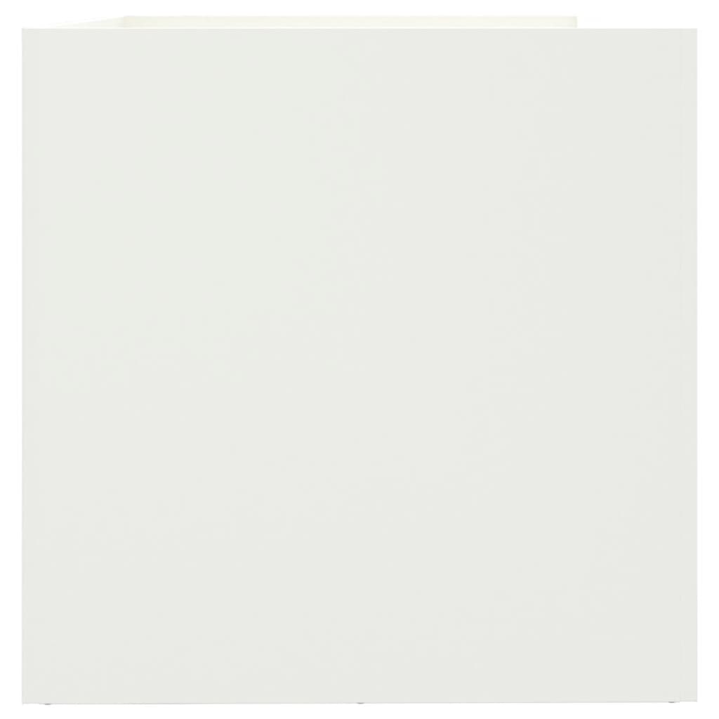 Fioriera-Vaso-Contenitore per Piante Bianca 62x47x46 cm in Acciaio