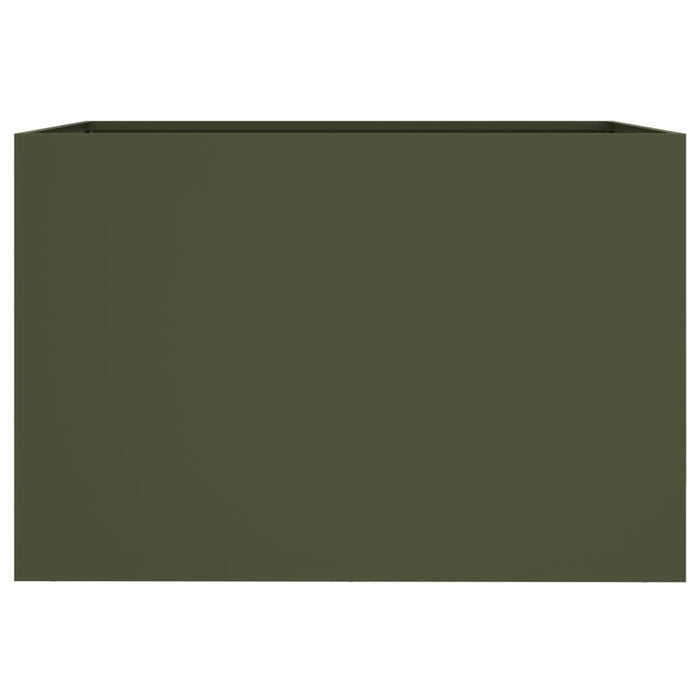 Fioriera-Vaso-Contenitore per Piante Verde Oliva 62x47x46 cm in Acciaio
