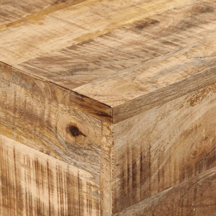 Tavolo Consolle 110x30x75cm Legno Massello Mango Grezzo e Ferro