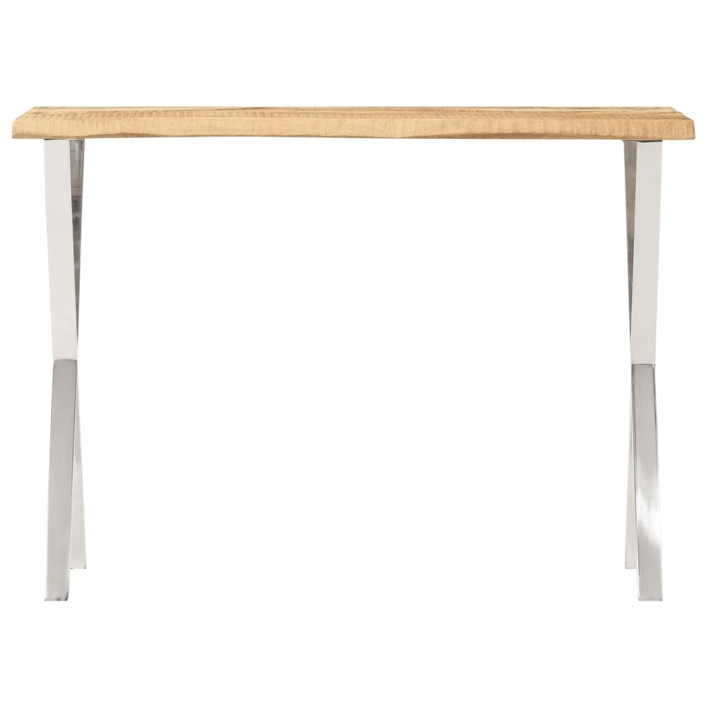 Tavolo Consolle Bordi Vivi 105x33x76 cm Legno Massello di Mango
