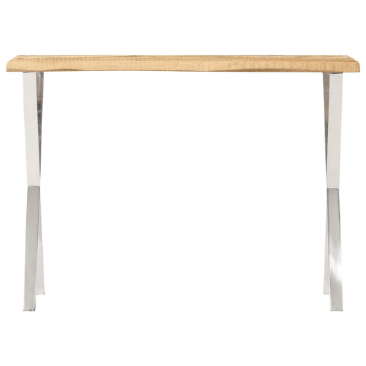 Tavolo Consolle Bordi Vivi 105x33x76 cm Legno Massello di Mango