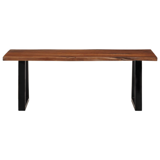 Tavolino-Tavolino da soggiorno-Tavolo ambra 110x55x40 cm in Legno Massello di Acacia