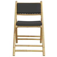 Set da Bistrot Pieghevole 3pz con Cuscini Grigio Scuro Bambù 3208940