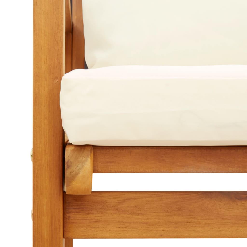 Set Salotto da Giardino 4pz con Cuscini Legno Massello Acacia