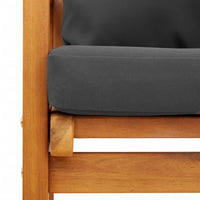 Set Salotto da Giardino 4pz con Cuscini Legno Massello Acacia